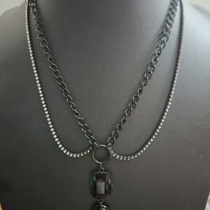 Elegant Black and Silver Necklace